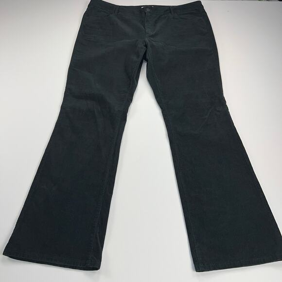 Made and Loved LOFT Chargoal Gray/Black Corduroy Curvy Boot Cut Jeans Size 18 - Picture 9 of 9